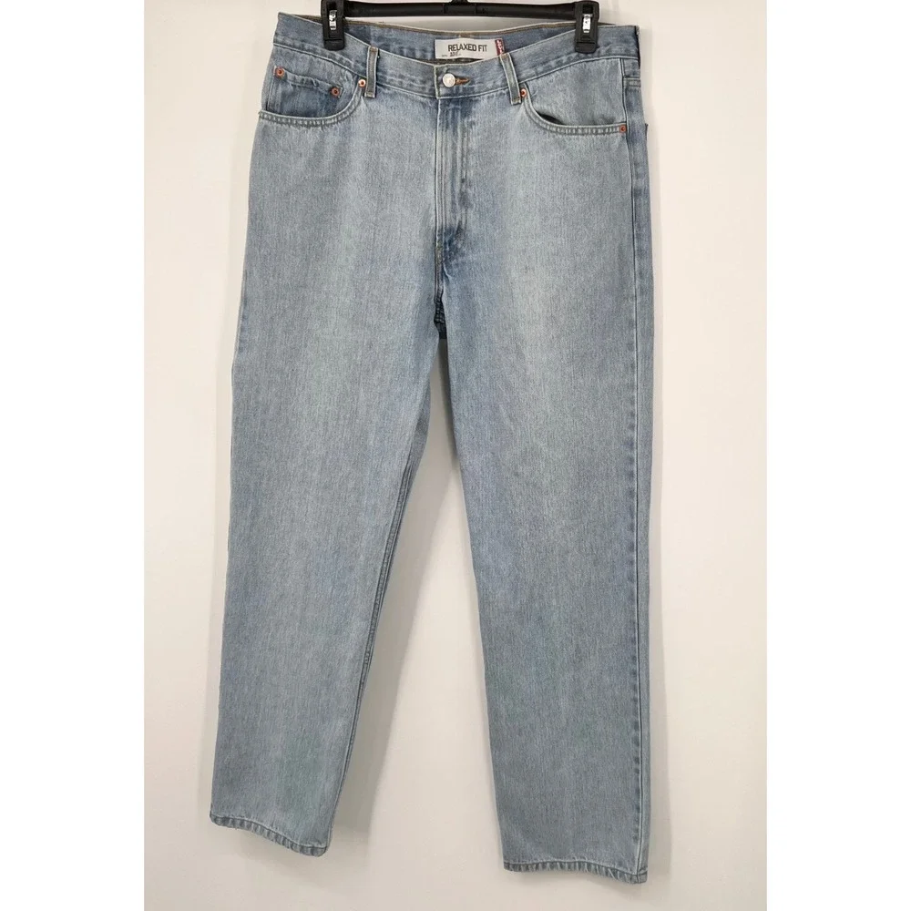Levis 550 Relaxed Fit Light Wash Denim Jeans Mens W38 L34 100% Cotton